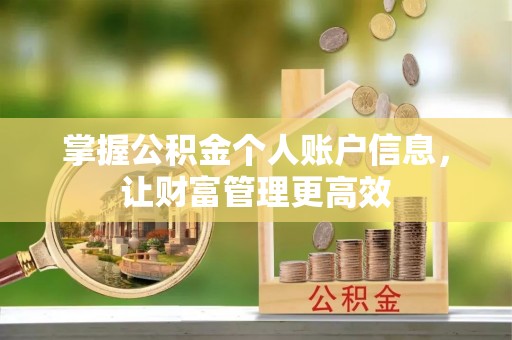 黄冈掌握公积金个人账户信息，让财富管理更高效